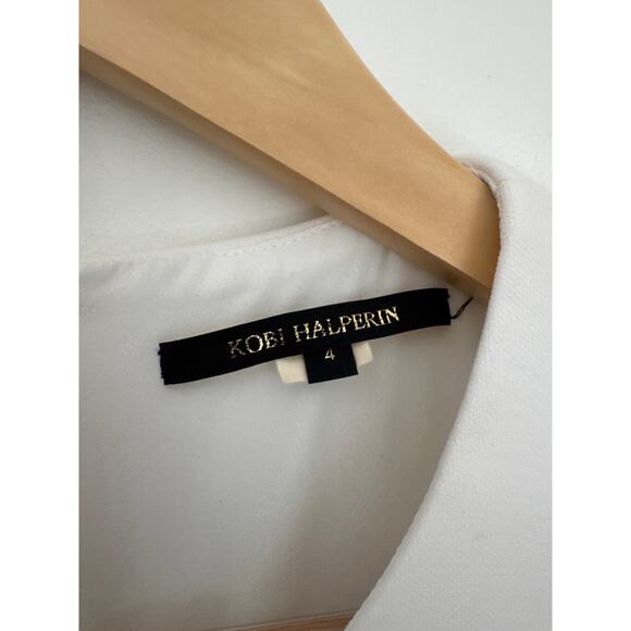 Kobi Halperin Classic Sheath Mini Dress in White, Sz 4 - Picture 9 of 13